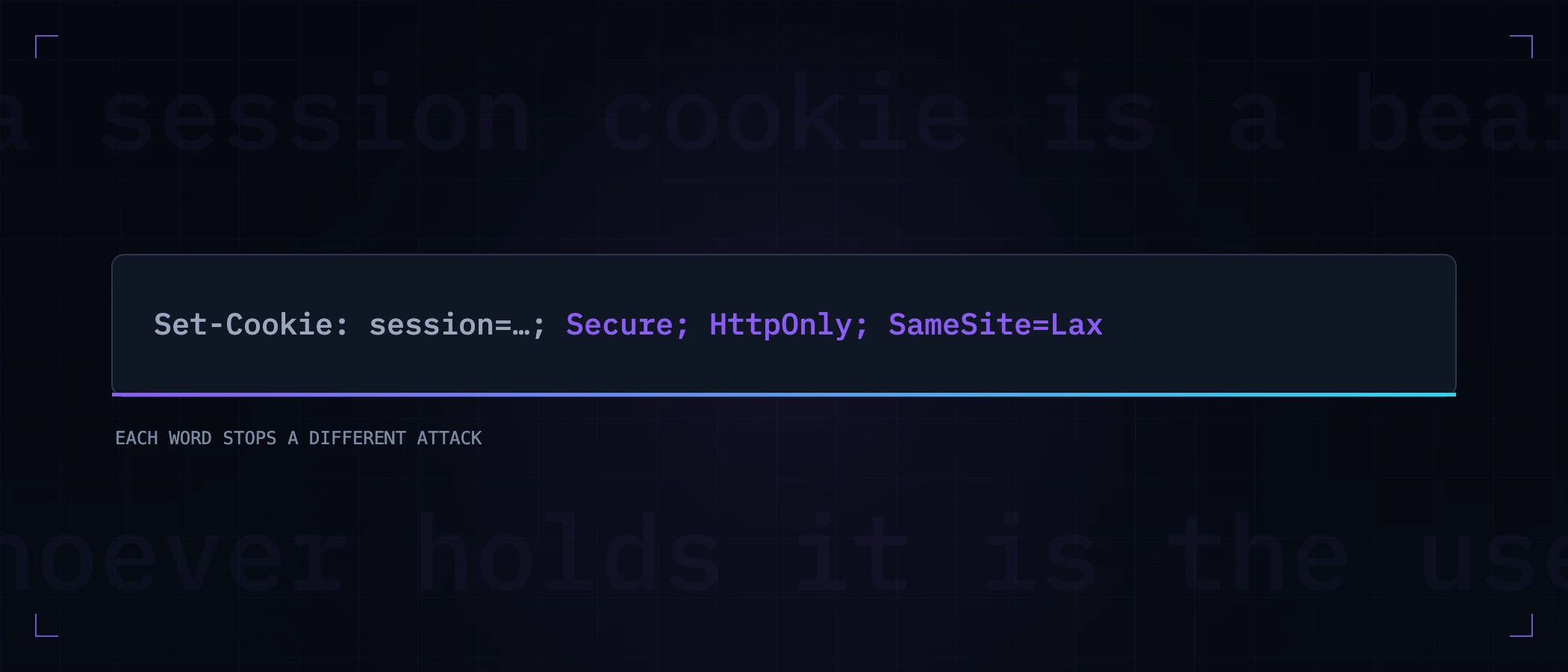 Set-Cookie: session=…; Secure; HttpOnly; SameSite=Lax